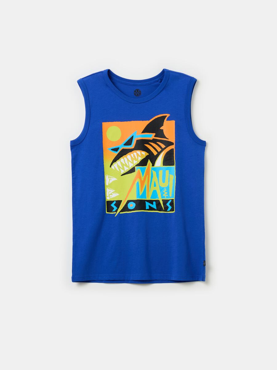 Camiseta de tirantes con estampado tiburón_0