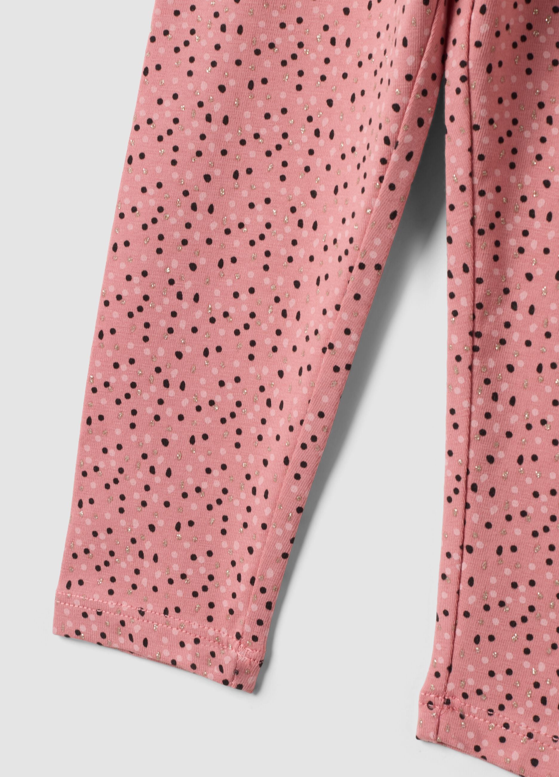 Leggings rosa in cotone organico elasticizzato slim fit per bimba