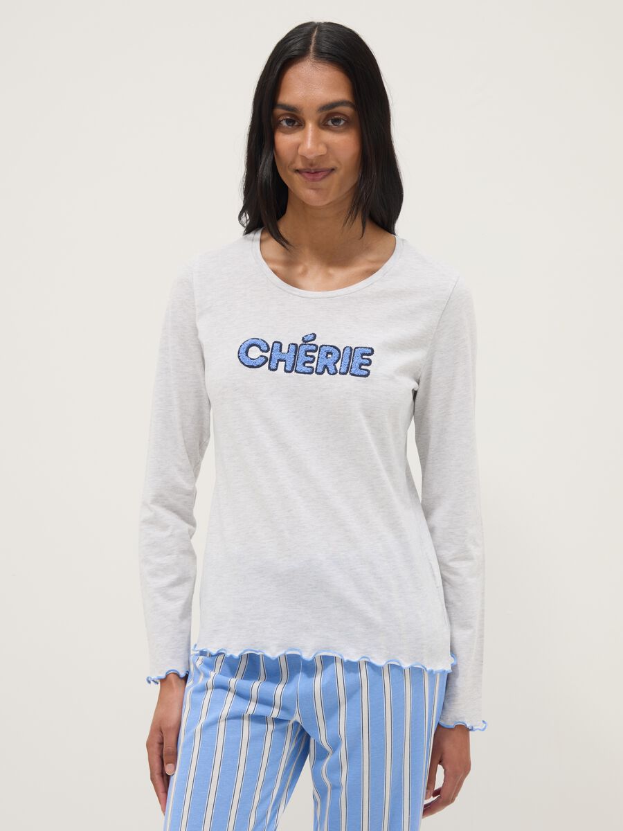 Multicolour organic cotton pyjamas regular fit with inscription_1