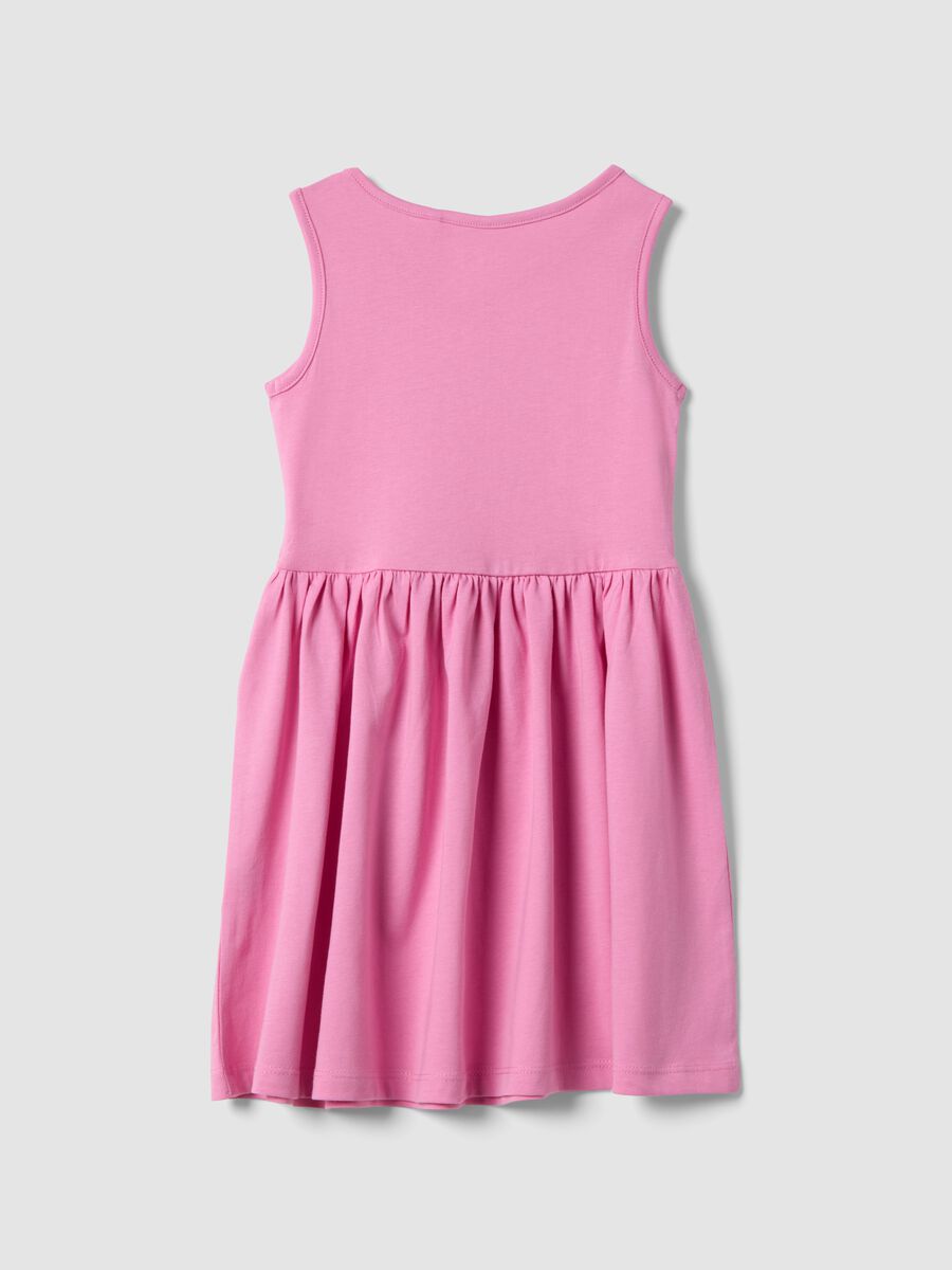 Girls' sleeveless pink pure cotton dress regular fit_1