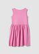 Girls' sleeveless pink pure cotton dress regular fit_1