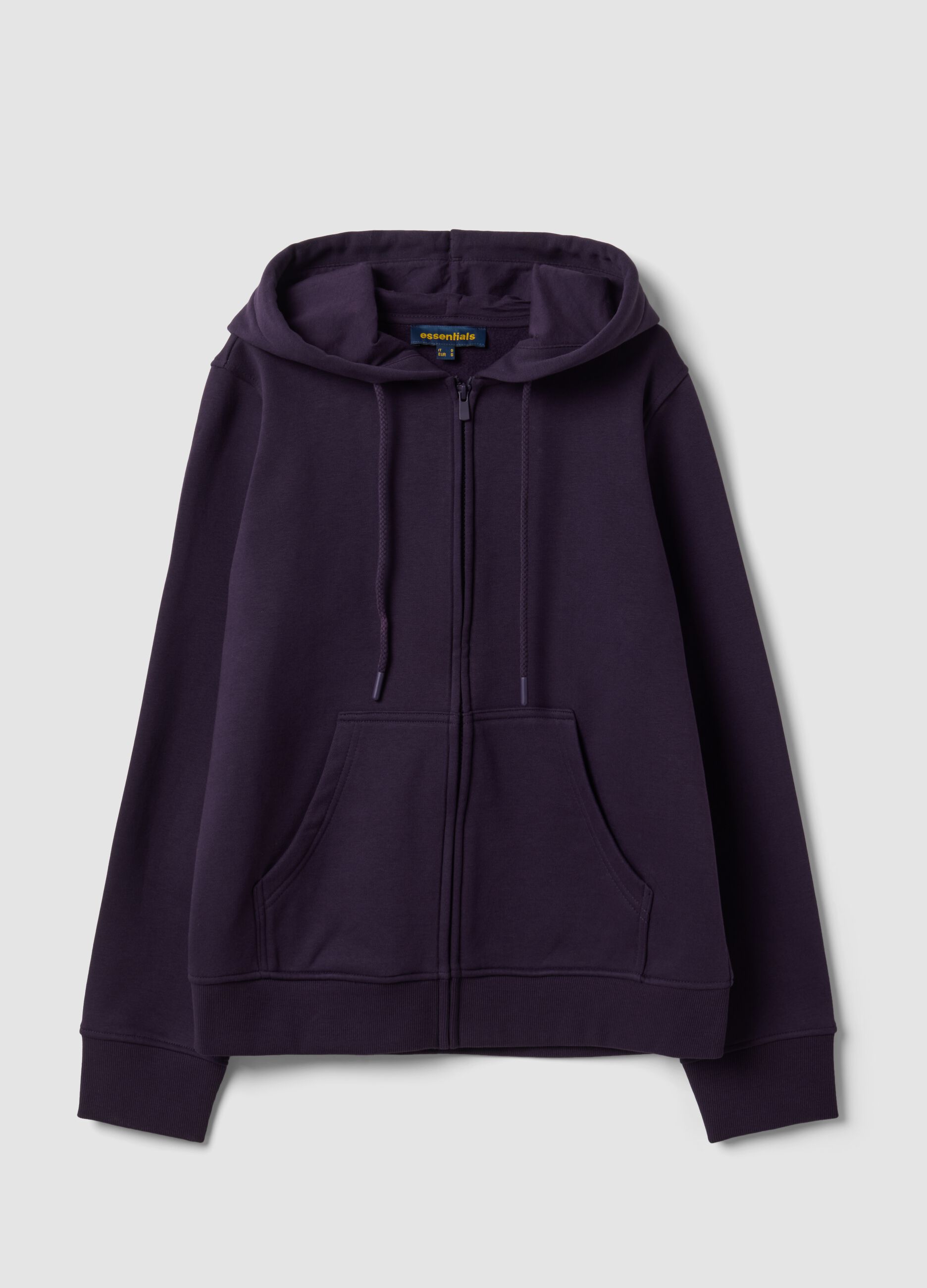 Purple cotton-blend hoodie, regular fit