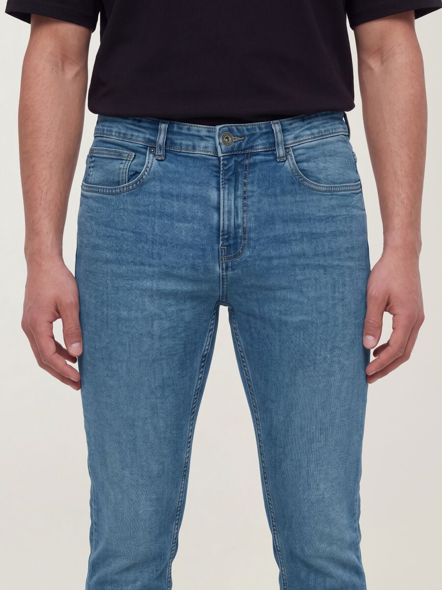 Light blue skinny-fit stretch cotton denim jeans_3