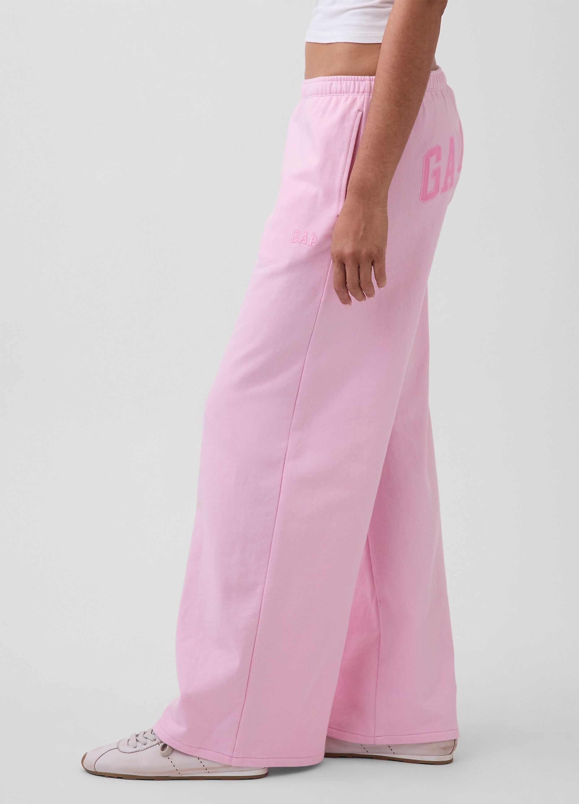 Cotton-blend wide-leg trousers