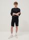 Regular fit black pure cotton shorts for boys_0