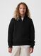 Mock neck pullover with half zip_0