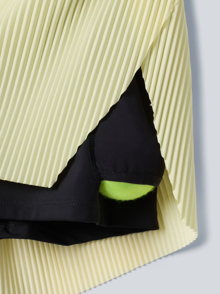 ALTAVIA COURT yellow pleated sports shorts in stretch fabric with removable inner short_7