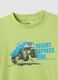 Green pure cotton regular fit T-shirt for kids with print_2