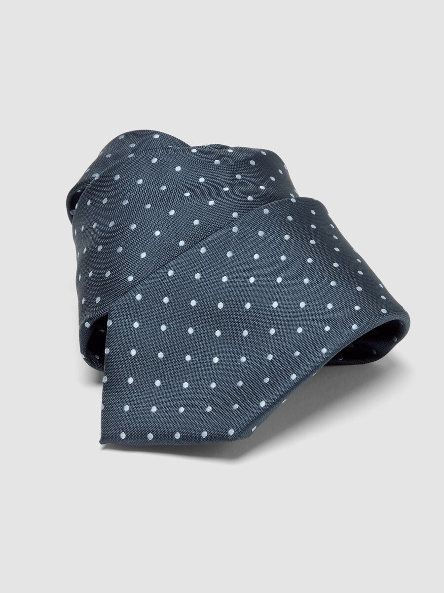 Blue polka dot tie with 7.5 cm blade_2