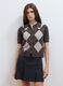 Brown stretch wool polo-collar cardigan, regular fit_2