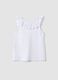 White pure cotton girls&rsquo; regular-fit tank top with ruffles_1