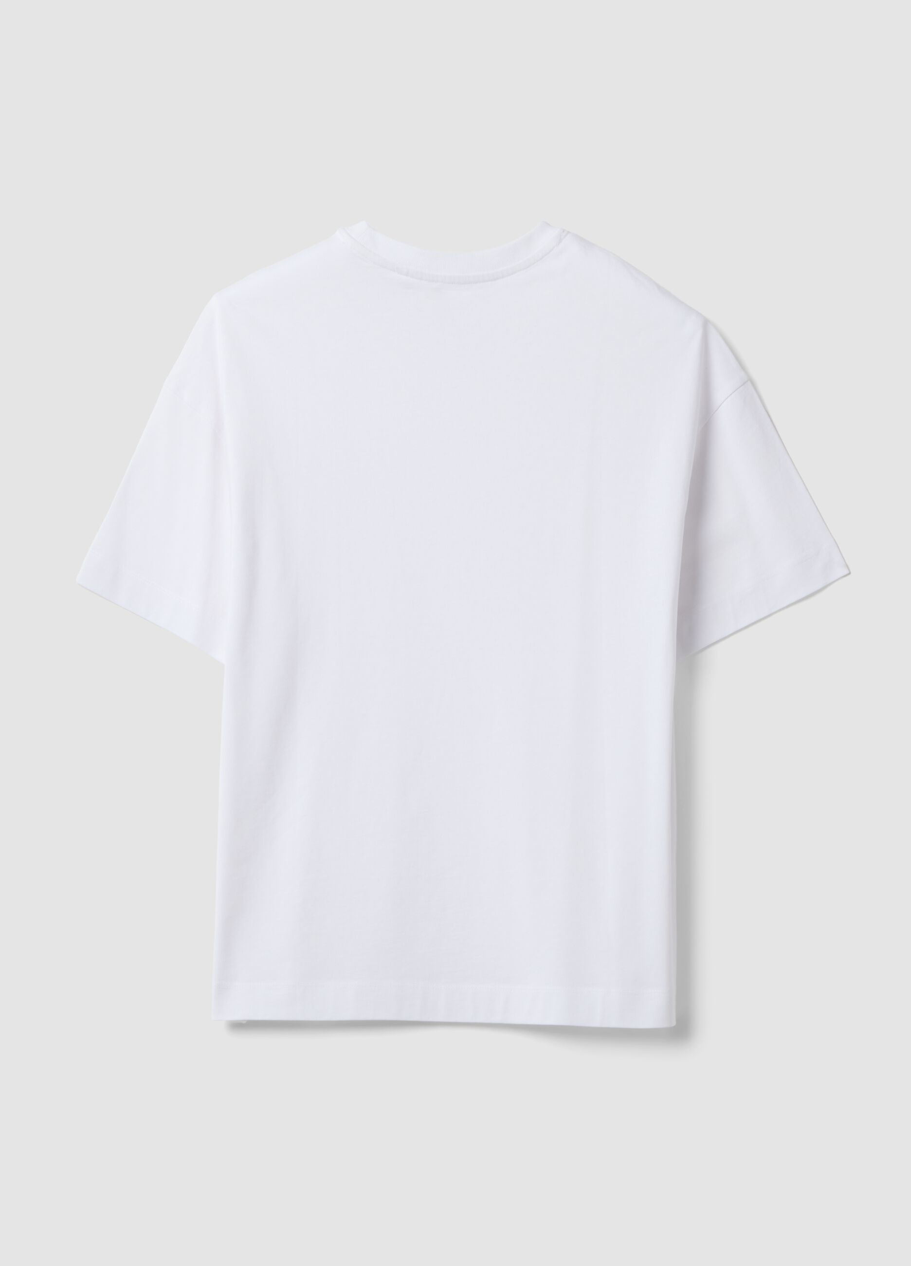 White oversized pure cotton short-sleeve T-shirt