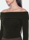 Maglia verde in lana elasticizzata con scollo a barchetta fitted_2
