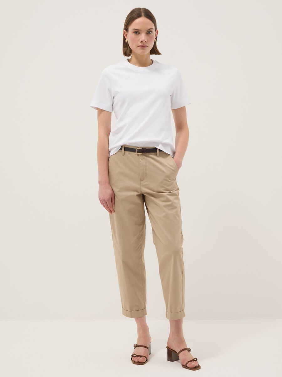 White pure cotton T-shirt with relaxed fit_1