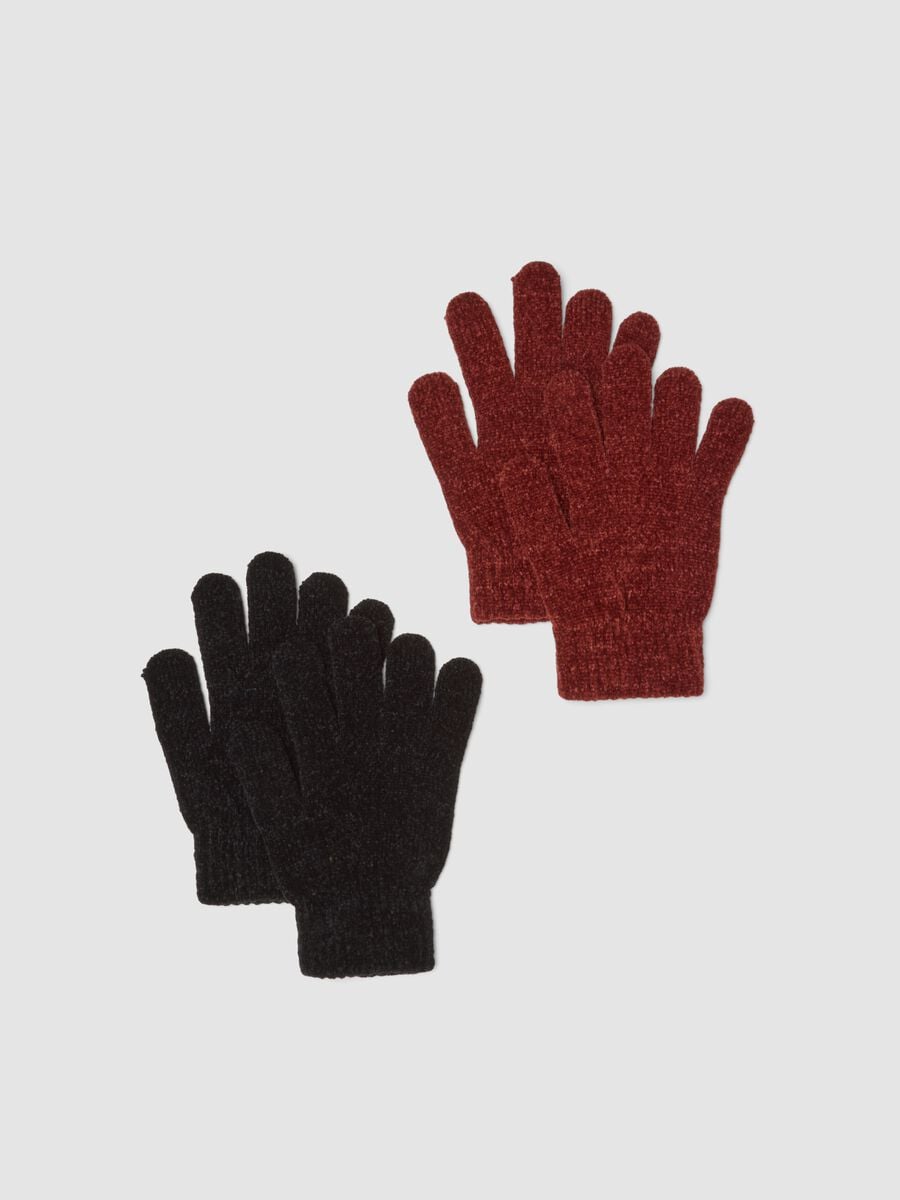 2-pack of brick red and midnight blue stretch fabric gloves_0