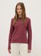 Long sleeve red T-shirt in pure cotton with regular fit_1