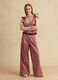Pink striped stretch-cotton palazzo trousers_0