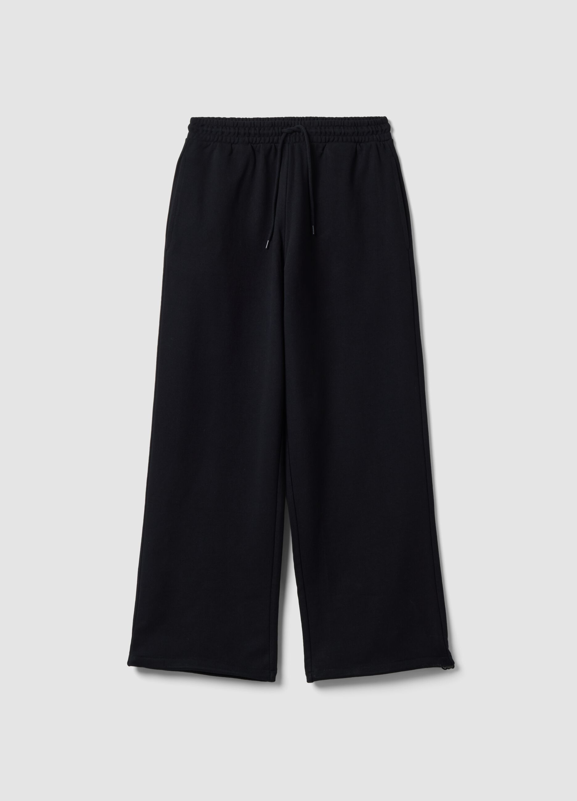 Schwarze Jogger aus reiner Baumwolle mit elastischem Bund, Oversize-Fit