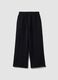 Schwarze Jogger aus reiner Baumwolle mit elastischem Bund, Oversize-Fit_0