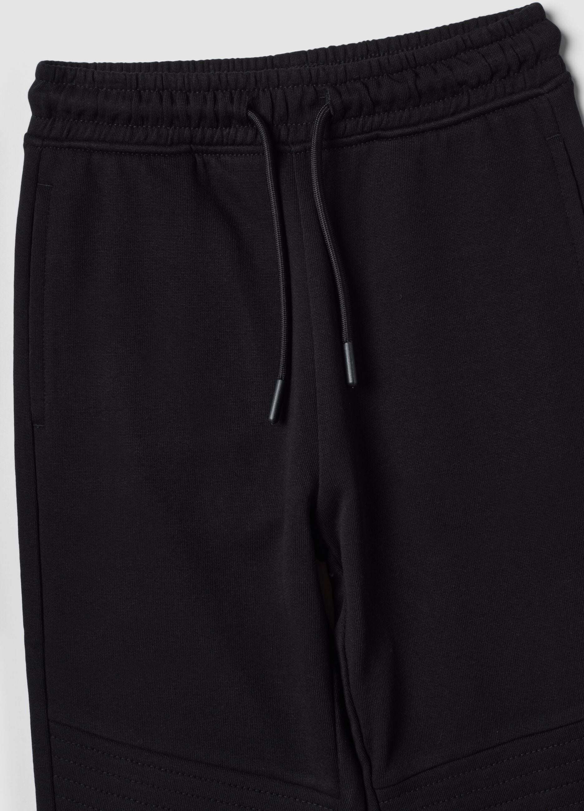 Pantaloni jogger neri in puro cotone regular fit
