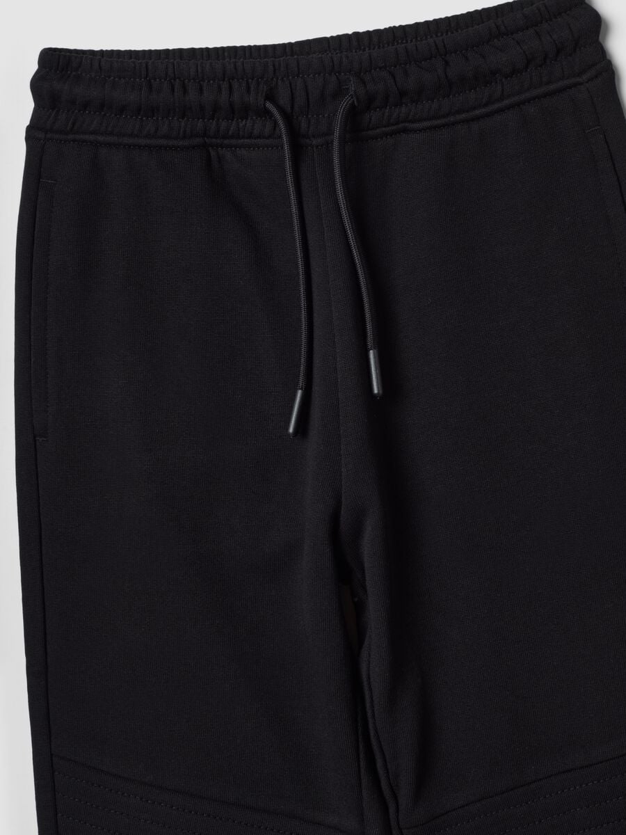 Pantaloni jogger neri in puro cotone regular fit_1