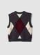 Grey jacquard wool-blend crew-neck gilet, regular fit_6