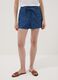 Blaue Denim-Shorts aus reiner Baumwolle mit elastischem Bund, Regular Fit_1