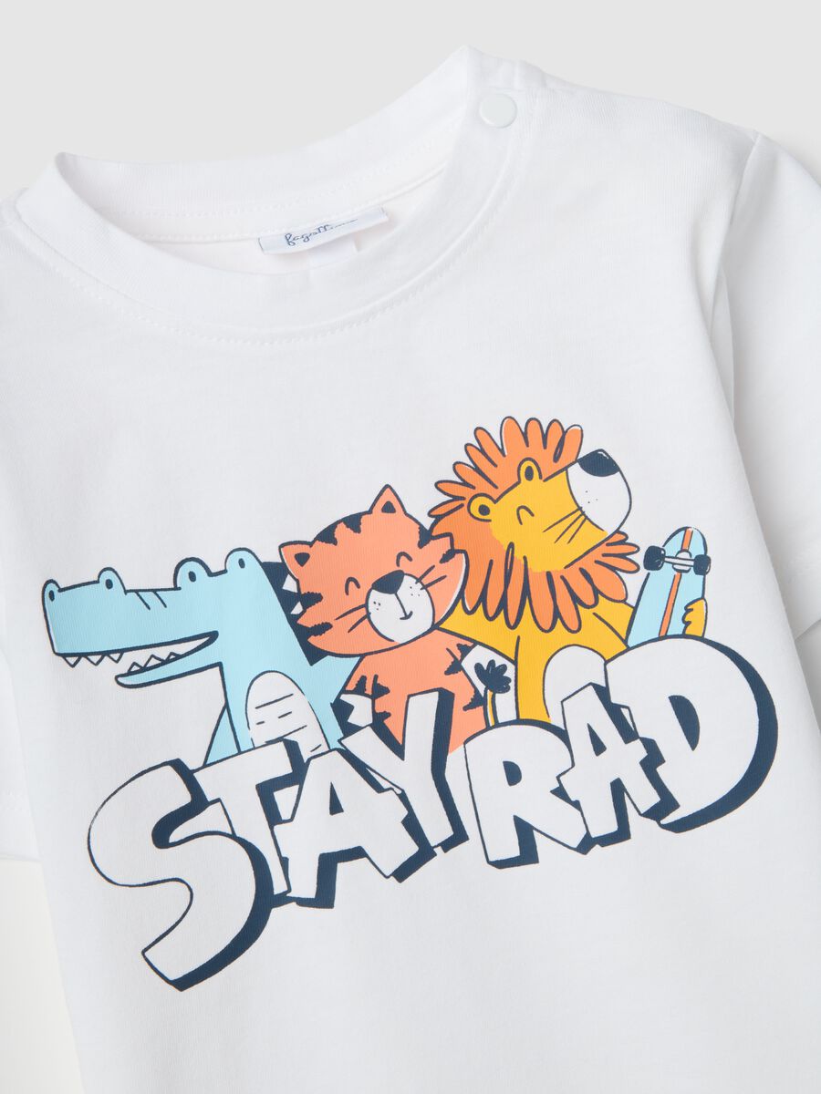 Set maglia pantaloncino in puro cotone multicolor da bimbo regular fit_2