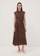 Brown midi dress in pure viscose with polka dots, regular fit_1