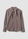 Multicolour stretch cotton shirt with scarf collar_4