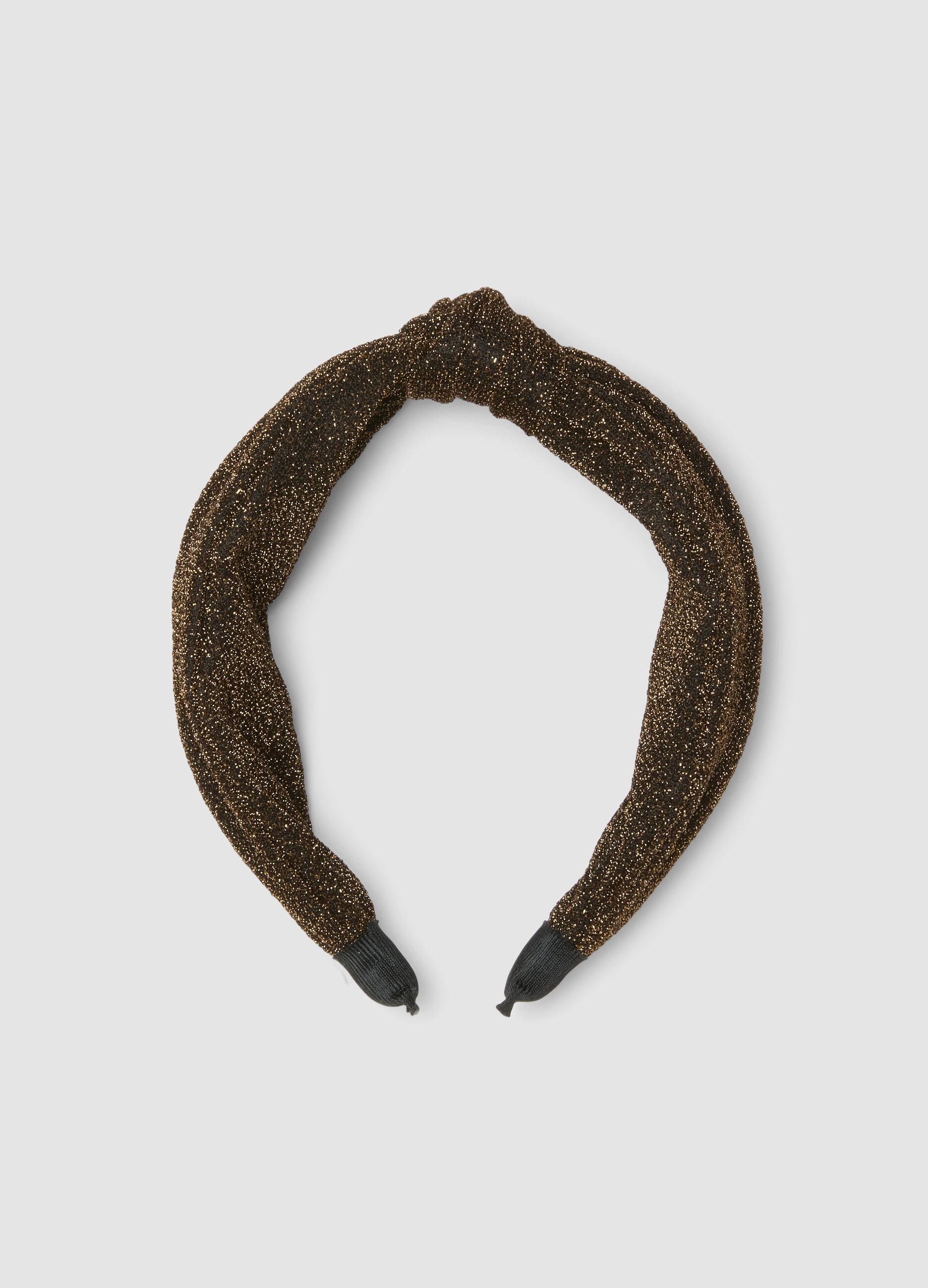 Shiny textured brown hairband