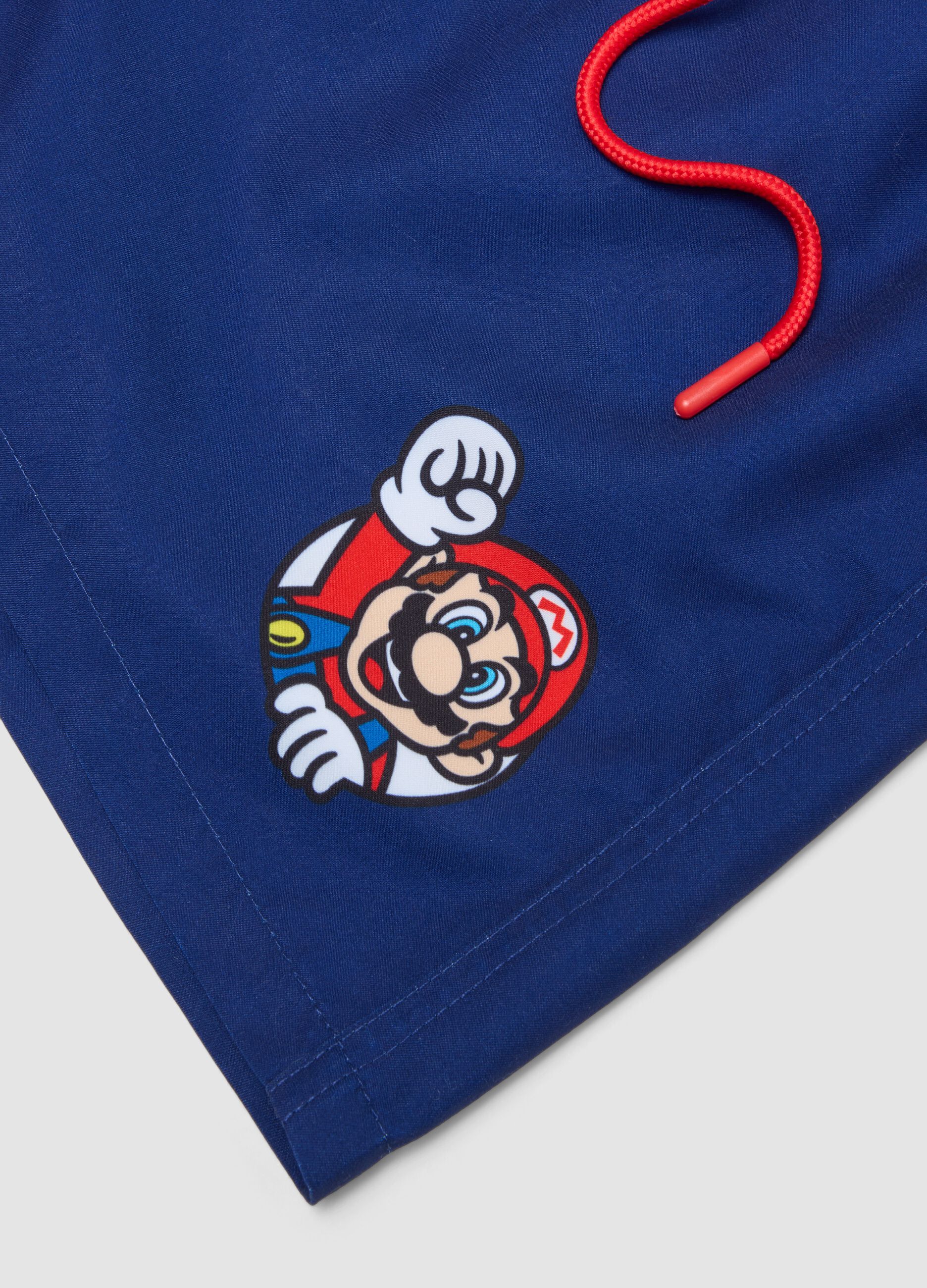 Blue Beach Boxers with Super Mario Print