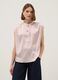 Regular fit pink short-sleeve blouse with a Mandarin collar_0