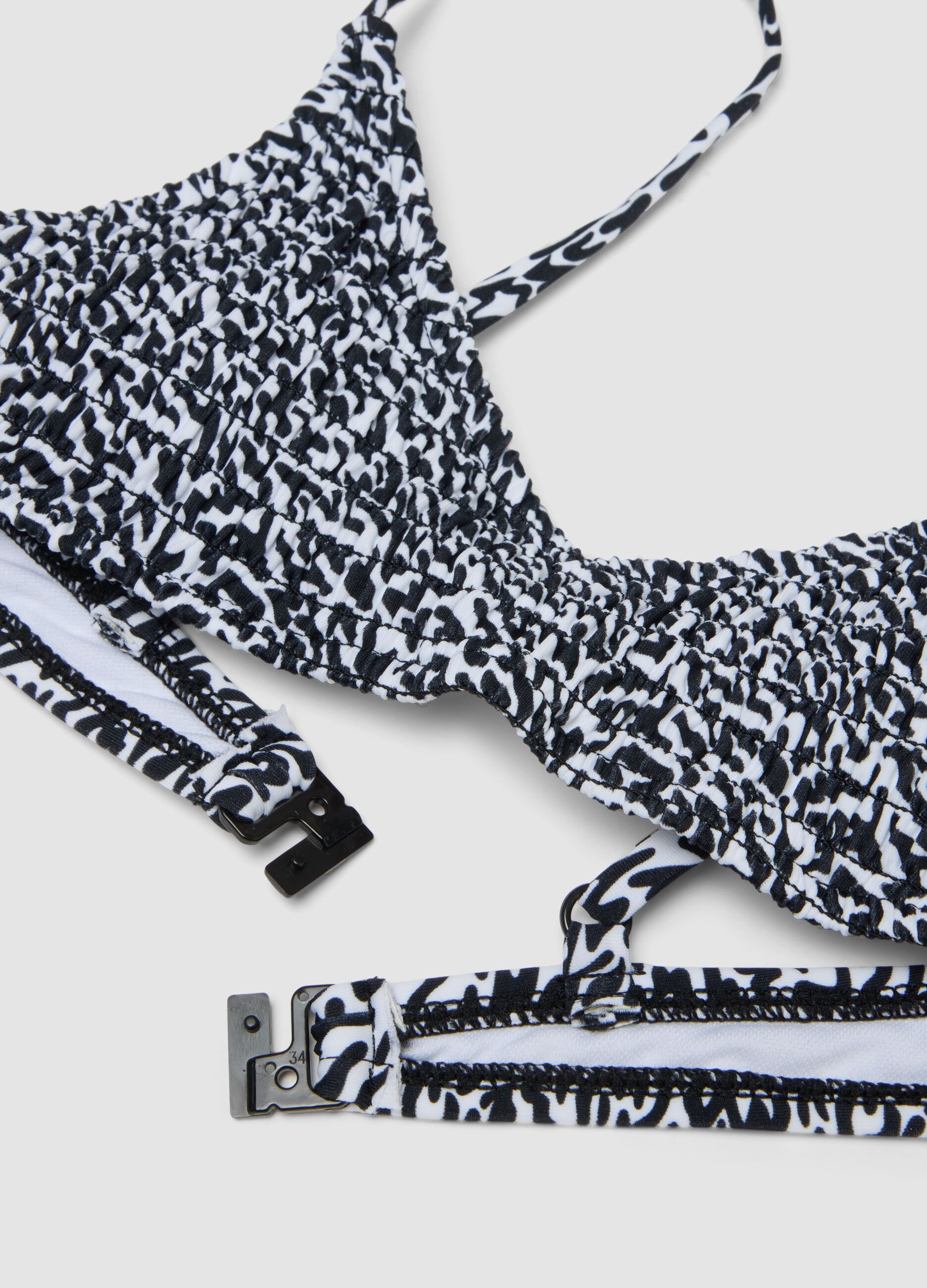 Black stretch-fabric bikini