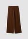 Brown stretch-fabric straight-fit trousers_6