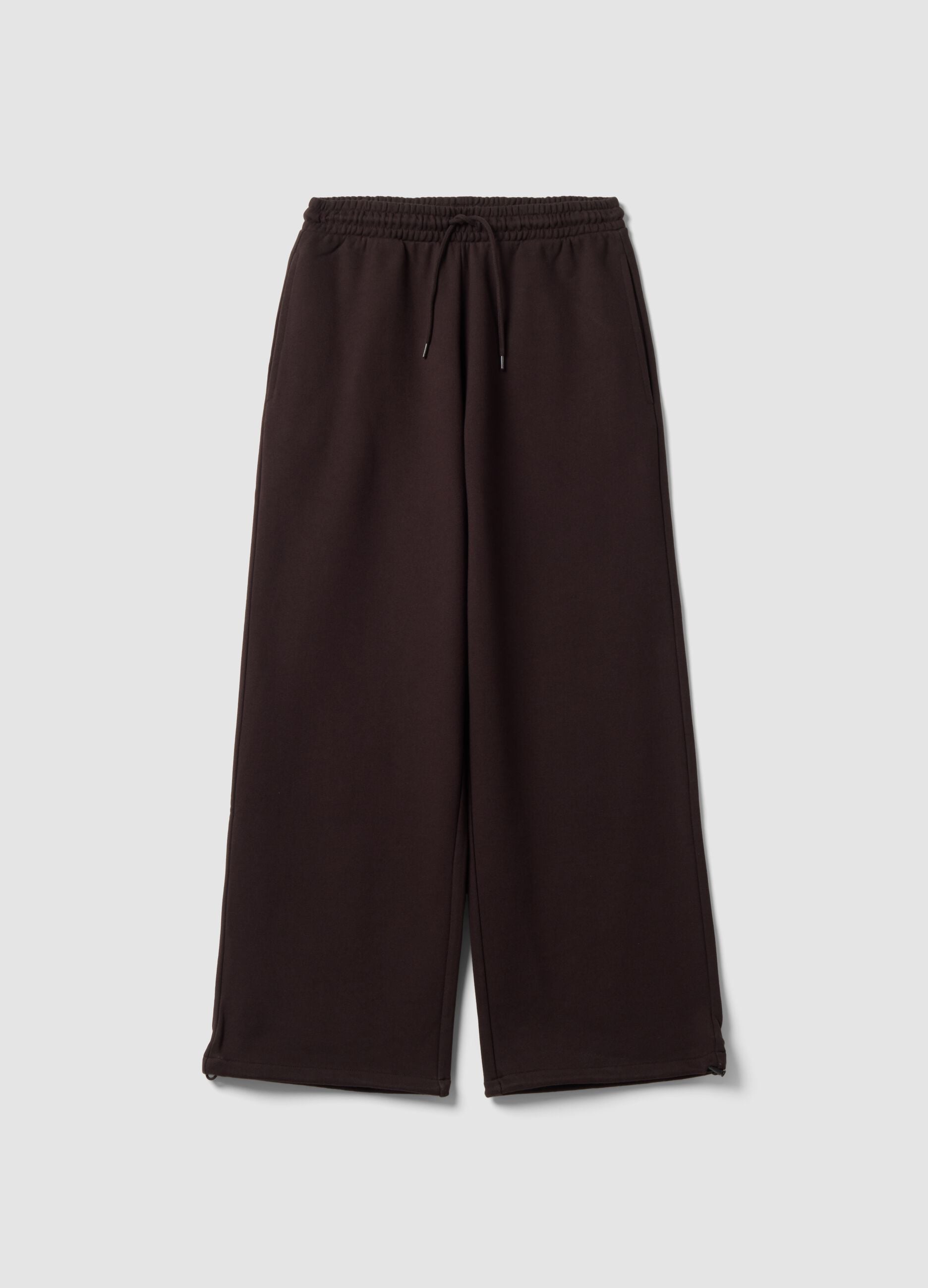 Braune Jogger aus reiner Baumwolle mit elastischem Bund, Oversize-Fit