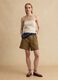 Beige linen and viscose blend shorts_0