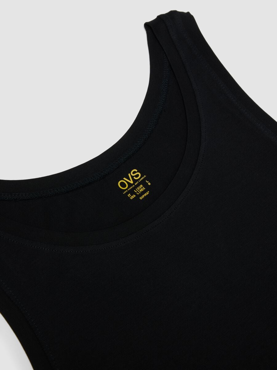 Black Supima cotton vest top, regular fit_5