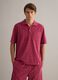 Red cotton-blend polo shirt_0