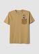 Beige pure cotton regular-fit T-shirt with chest pocket_0