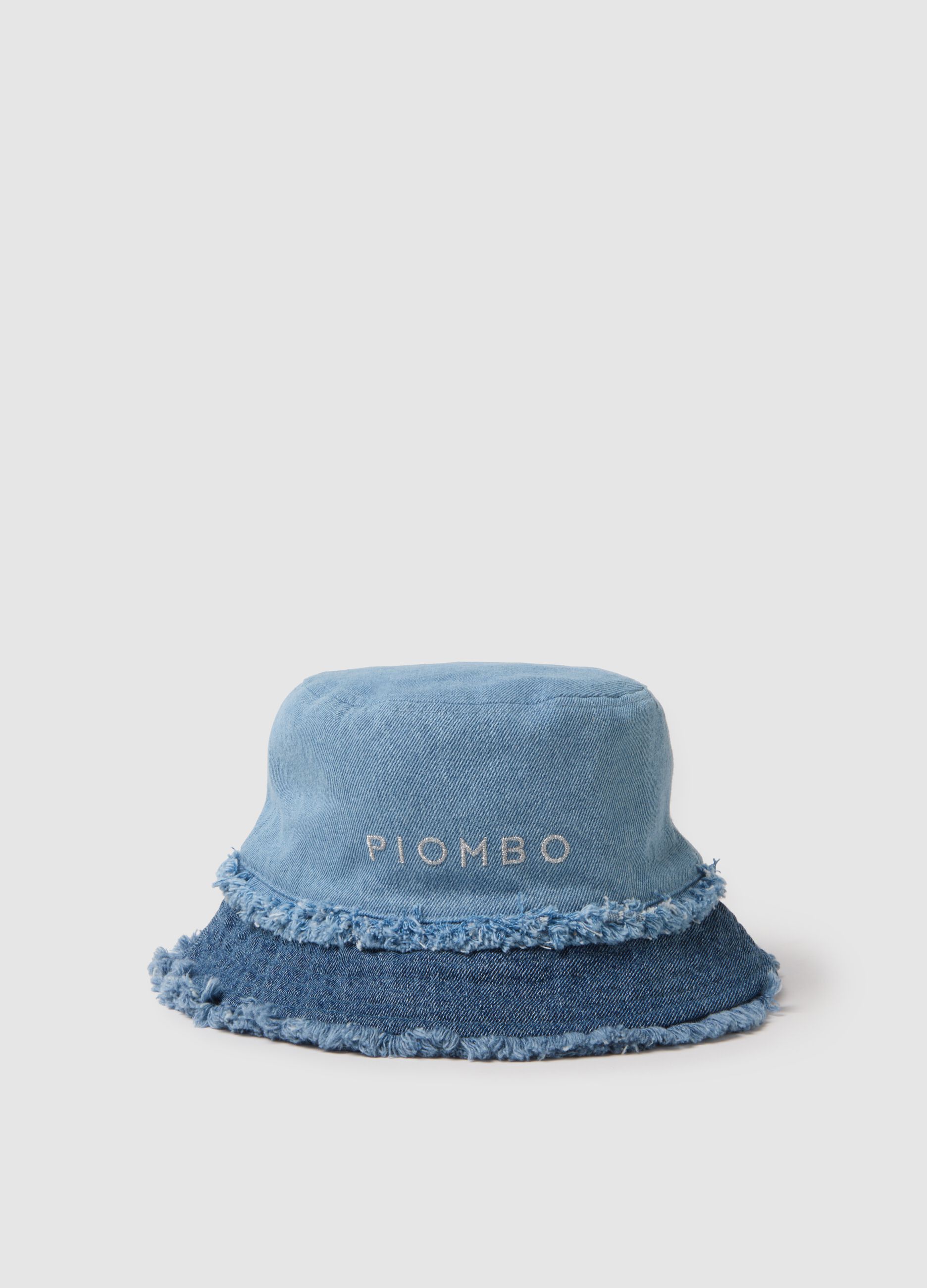 Girl's regular fit blue denim pure cotton bucket hat with fringes