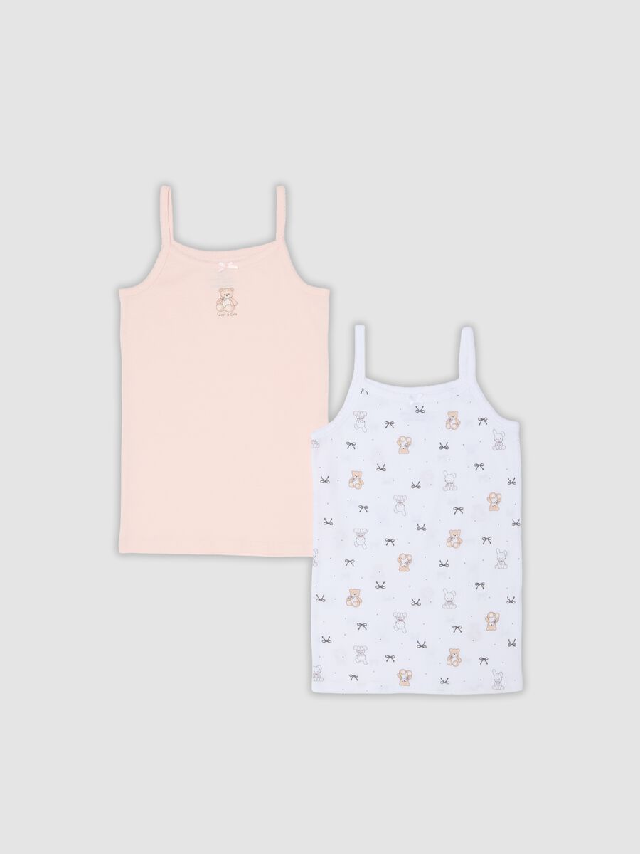 2-pack of pink and white organic cotton vests, regular fit_0