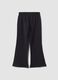 Black pure cotton flare-fit joggers for girls_0