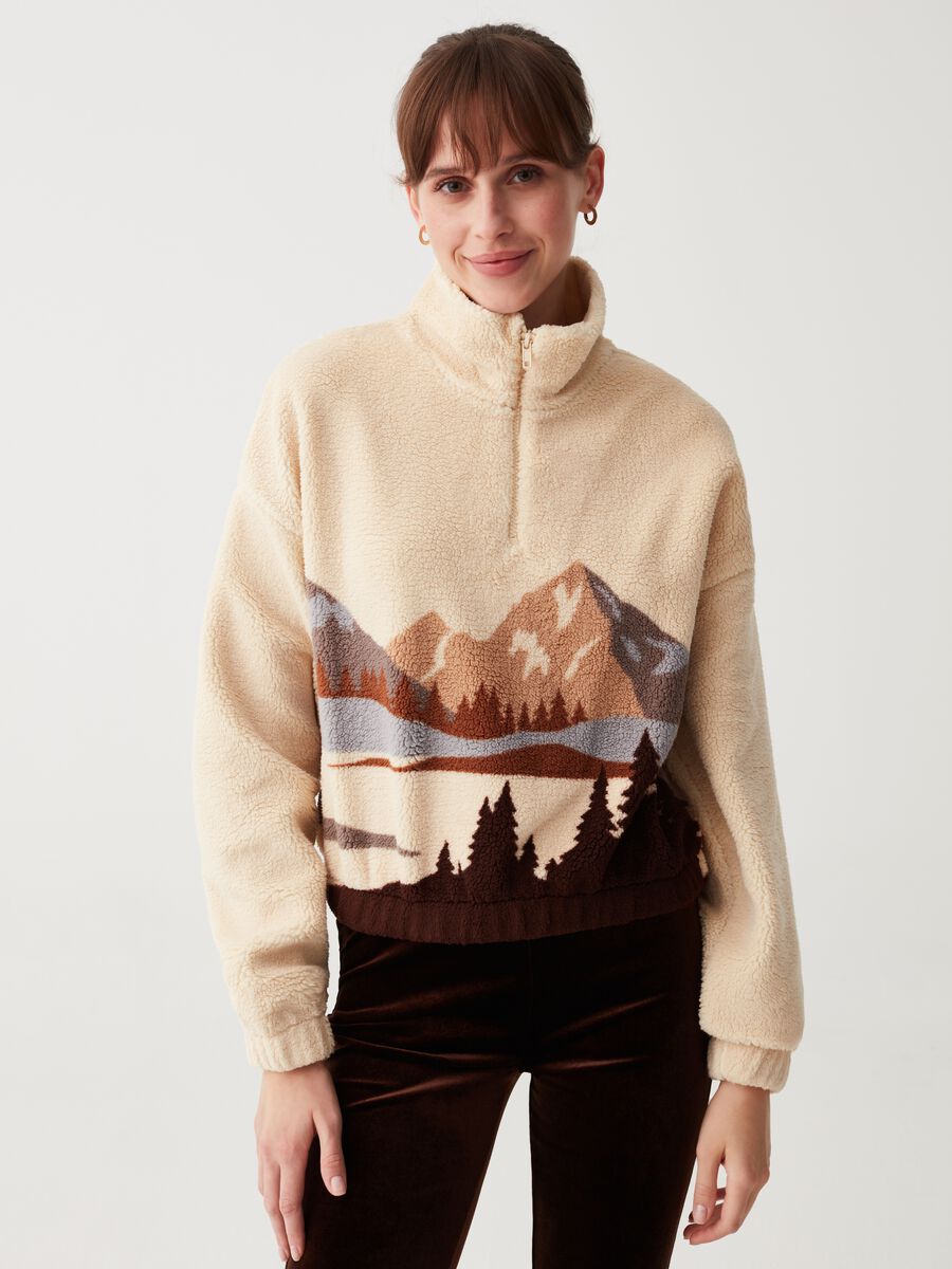 Half-zip sweatshirt with print_1