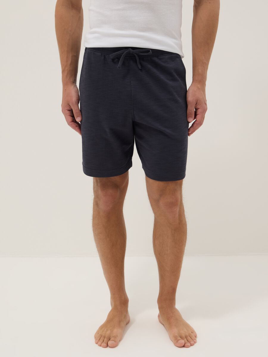 Grey cotton-blend pyjama shorts, regular fit_1