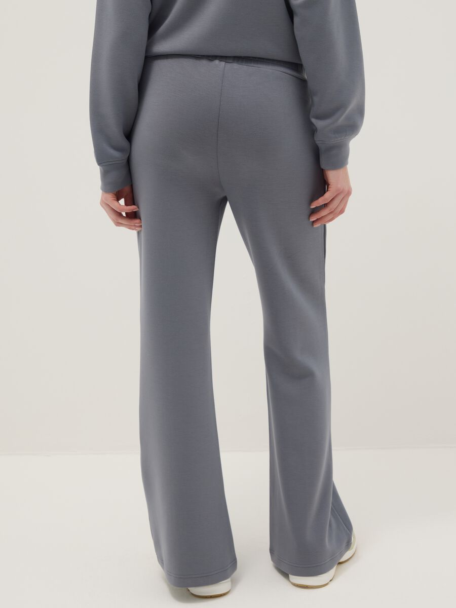 Grey wide leg trousers in stretch modal blend_2