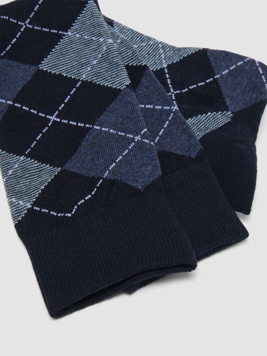 3er-Pack lange blaue Socken aus elastischer Bio-Baumwolle_1