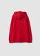 Felpa rossa con cappuccio in puro cotone organico regular fit_1