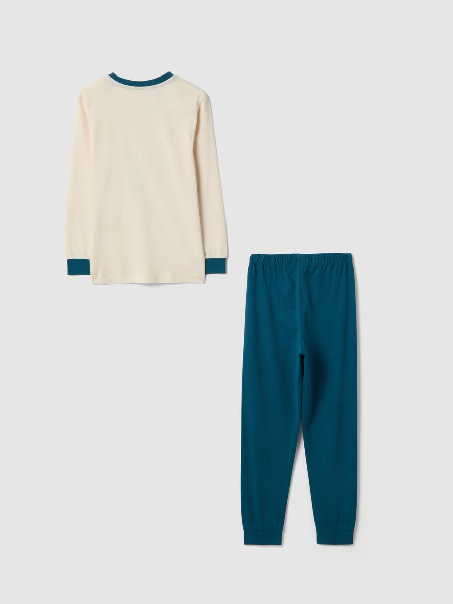 Pigiama in puro cotone multicolor con stampa per bambino_1