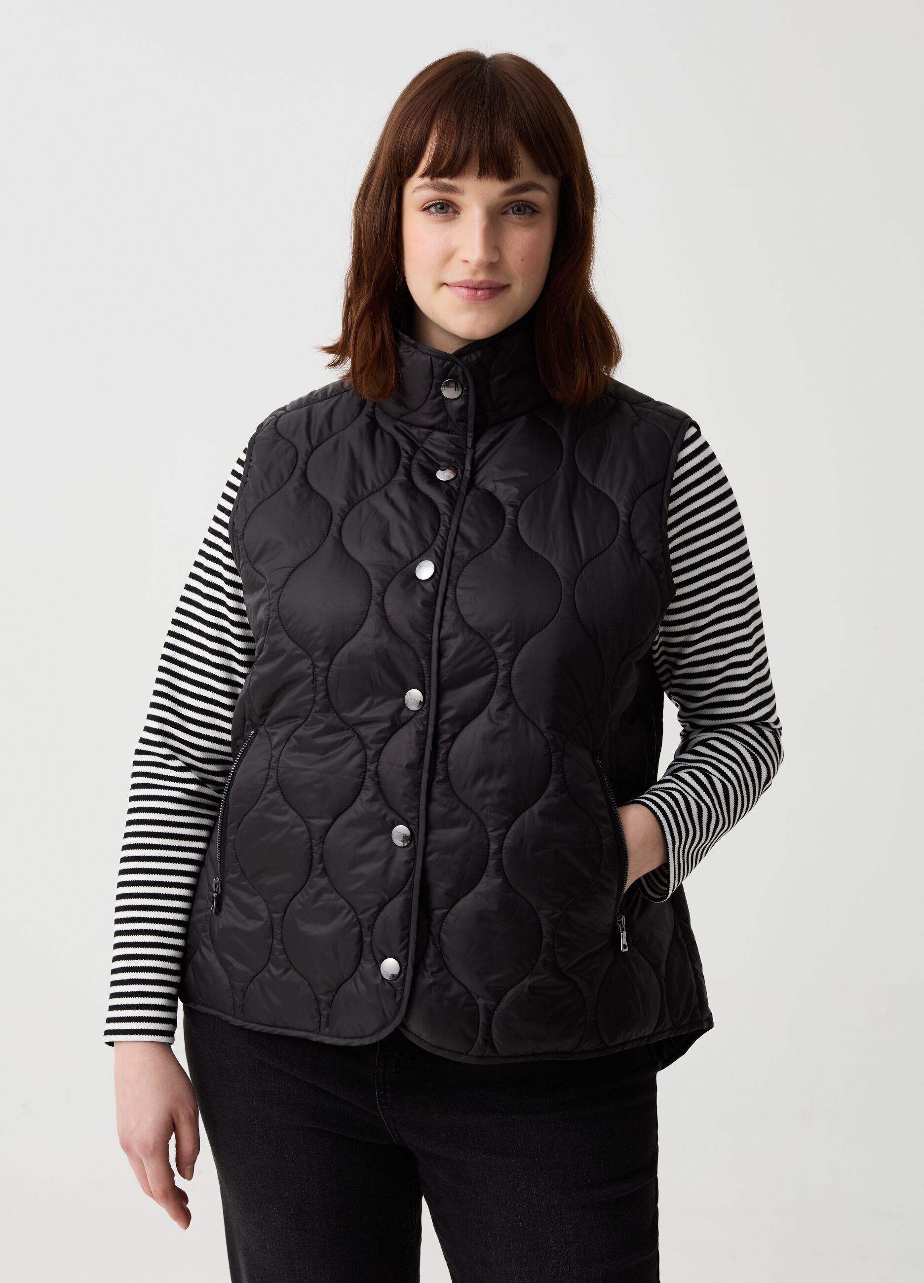 Curvy ultralight quilted gilet